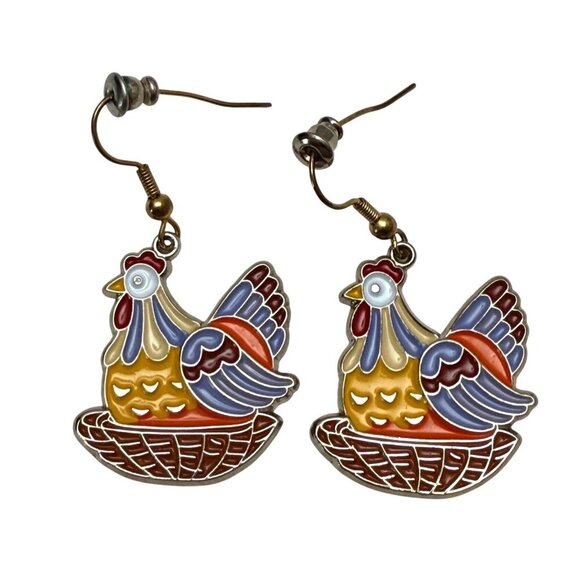 Holiday Earrings - French Hens - 12 Days of Christmas #3 - Picture 1 of 3